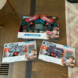 X-SHOT EXCEL Blasters BRAND NEW Single & Double packs X 3 BUNDLE LOT